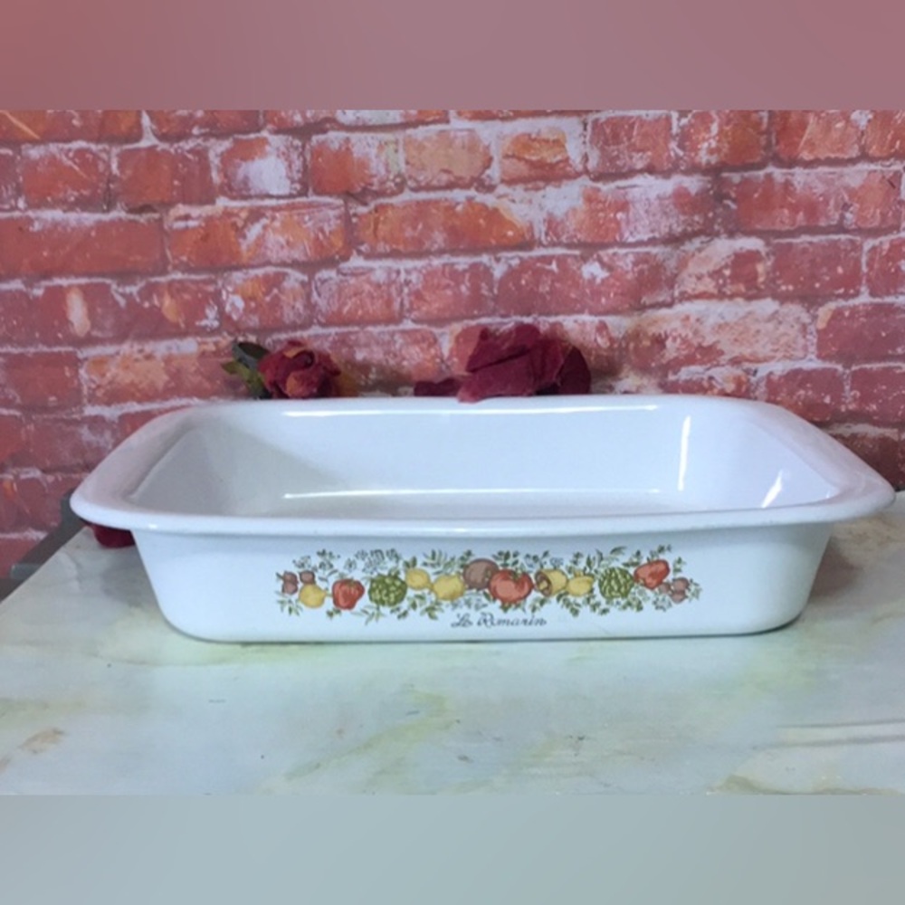 Vintage 70s Corningware Spice of Life Open Roaster A-21